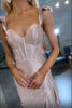 Laden Sie das Bild in den Galerie-Viewer, Funkelndes Gelbes Meerjungfrau Korsett Asymmetrisches Abendkleid mit Rüschen