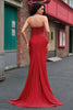 Laden Sie das Bild in den Galerie-Viewer, Glitzer Rot Meerjungfrauen Rückenfrei Korsett Langes Ballkleid mit Schlitz