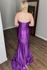 Laden Sie das Bild in den Galerie-Viewer, Glitzer Dunkelgrün Korsett Satin Langes Ballkleid mit Schlitz