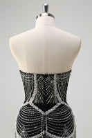 Laden Sie das Bild in den Galerie-Viewer, Glitzer Dunkelgrün Korsett Meerjungfrau Langes Abendkleider mit Perlen