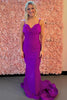 Laden Sie das Bild in den Galerie-Viewer, Lila Meerjungfrau Spaghettiträger Langes Abendkleid