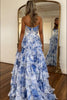 Laden Sie das Bild in den Galerie-Viewer, A-Linie Errötendes Herzausschnitt Korsett Langes Abendkleid mit Blumen-Print