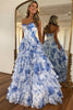Laden Sie das Bild in den Galerie-Viewer, A-Linie Errötendes Herzausschnitt Korsett Langes Abendkleid mit Blumen-Print