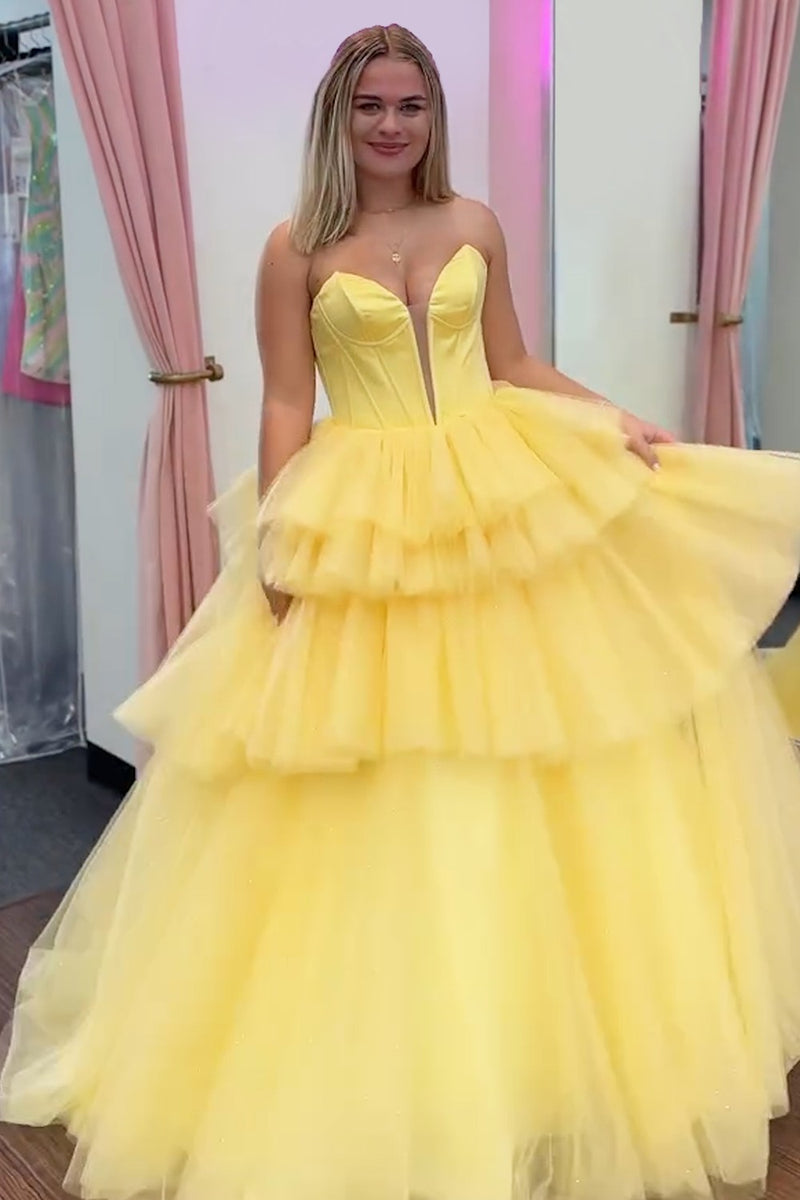 Laden Sie das Bild in den Galerie-Viewer, Prinzessin Blau Trägerlos Korsett Gestreift Lange Abendkleid