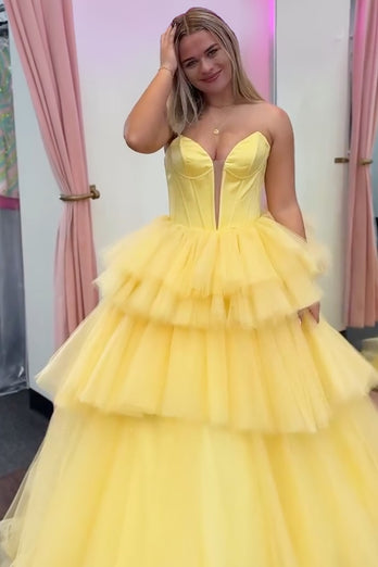 Prinzessin Blau Trägerlos Korsett Gestreift Lange Abendkleid
