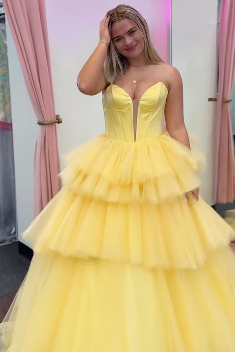 Laden Sie das Bild in den Galerie-Viewer, Prinzessin Blau Trägerlos Korsett Gestreift Lange Abendkleid