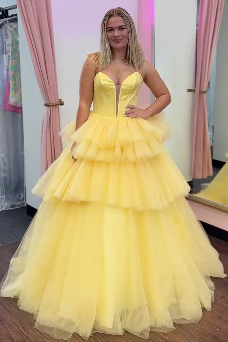 Laden Sie das Bild in den Galerie-Viewer, Prinzessin Blau Trägerlos Korsett Gestreift Lange Abendkleid