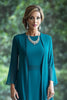 Laden Sie das Bild in den Galerie-Viewer, Pfau Chiffon Lange Ärmel Kleid für die Brautmutter mit Jacke