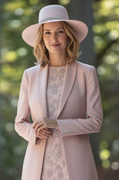 Laden Sie das Bild in den Galerie-Viewer, Blumen Erröten Rundhals Kurz Kleid für die Brautmutter mit Jacke