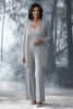Laden Sie das Bild in den Galerie-Viewer, Glitzer Hellgrauer U-Ausschnitt Overall mit Jacke