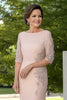 Laden Sie das Bild in den Galerie-Viewer, Glitzer Champagner Meerjungfrau Kleid für die Brautmutter mit Applikationen