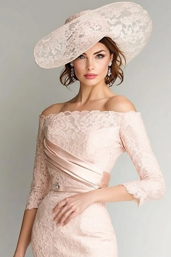 Erröten Schulterfreie Spitze Kleid für die Brautmutter