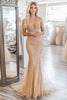 Laden Sie das Bild in den Galerie-Viewer, Glitzer Gold Trägerloses Bodenlanges Ballkleid