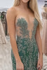 Laden Sie das Bild in den Galerie-Viewer, Agave Glitzer Etui Trägerloses Ballkleid mit Spitze