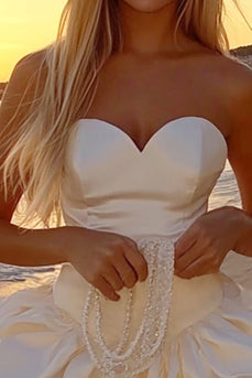 Weißes Herzhals Kleines Weißes Minikleid