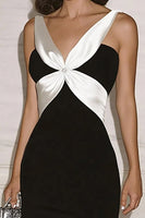 Laden Sie das Bild in den Galerie-Viewer, Schwarz Bodenlanges Samt Meerjungfrau Abendkleid mit Schlitz