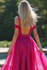 Laden Sie das Bild in den Galerie-Viewer, Fuchsia A Linien Rückenfrei Langes Abendkleid