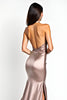 Laden Sie das Bild in den Galerie-Viewer, Altrosa Meerjungfrau Neckholder Satin Langes Abendkleid mit Schlitz