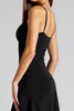 Laden Sie das Bild in den Galerie-Viewer, Schwarz A Linie High Low Falten Formelle Kleid