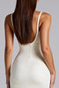 Laden Sie das Bild in den Galerie-Viewer, Elfenbein Etui Falten Lange Formelle Kleid mit Schlitz