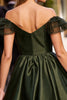 Laden Sie das Bild in den Galerie-Viewer, Armeegrün Satin Korsett Kurze Party Kleid mit Rüschens