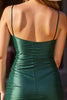 Laden Sie das Bild in den Galerie-Viewer, Dunkelgrün Spaghettiträger Bodycon Kurze Party Kleid