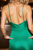 Laden Sie das Bild in den Galerie-Viewer, Dunkelgrün Satin Spaghettiträger Kurze Korsett Party Kleid