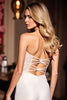 Laden Sie das Bild in den Galerie-Viewer, Weiß Satin Bodycon Herz-Ausschnitt Kurze Party Kleid