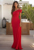 Laden Sie das Bild in den Galerie-Viewer, Rot Eine Schulter Chiffon Sheath Rüschen Formelle Kleid