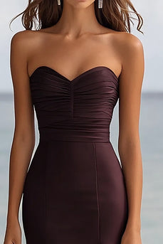 Kaffee Meerjungfrau Chiffon Herz Ausschnitt Lange Formelle Kleid