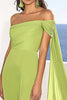 Laden Sie das Bild in den Galerie-Viewer, Zitronengrün Sheath Lange Formelle Kleid mit Cape