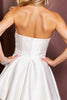 Laden Sie das Bild in den Galerie-Viewer, Glitzer Weiß Kurze Trägerlos Satin Party Kleid mit Perlen