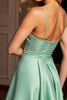 Laden Sie das Bild in den Galerie-Viewer, Glitzer A Linie Grün Satin Kurze Party Kleid mit Perlen