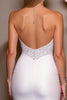Laden Sie das Bild in den Galerie-Viewer, Glitzer Weiß Kurze Herz-Ausschnitt Satin Party Kleid mit Perlen