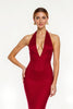 Laden Sie das Bild in den Galerie-Viewer, Rot Satin Meerjungfrau Lang Ballkleid mit Schlitz