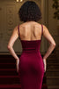 Laden Sie das Bild in den Galerie-Viewer, Burgunderrot Meerjungfrau Spaghettiträger Lang Ballkleid