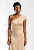 Laden Sie das Bild in den Galerie-Viewer, Champagner Ein-Schulter Sheath Lang Ballkleid