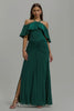 Laden Sie das Bild in den Galerie-Viewer, Dunkelgrün Sheath Plissee Lang Formelle Kleid mit Rüschen