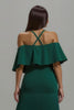 Laden Sie das Bild in den Galerie-Viewer, Dunkelgrün Sheath Plissee Lang Formelle Kleid mit Rüschen