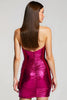 Laden Sie das Bild in den Galerie-Viewer, Glitzer Fuchsia Trägerlos Kurzes Ballkleid mit Pailletten