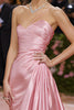 Laden Sie das Bild in den Galerie-Viewer, Einfaches Rosé Geraffte Eine Schulter Lange Ballkleid