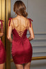 Laden Sie das Bild in den Galerie-Viewer, Marineblau Bodycon Keyhole Kurze Satin Party Kleid