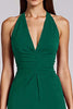 Laden Sie das Bild in den Galerie-Viewer, Schwarz Satin Bodycon Rückenfreie Midi Neckholder Cocktailkleid