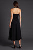Laden Sie das Bild in den Galerie-Viewer, Schwarz Neckholder Satin A Linie Midi Formelle Kleid mit Schlitz