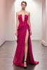 Laden Sie das Bild in den Galerie-Viewer, Rosa Trägerlos Gerafft Maxi Abendkleid mit Schlitz