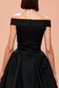 Laden Sie das Bild in den Galerie-Viewer, Schwarz Schulterfrei Korsett Lang Abendkleid mit Schlitz