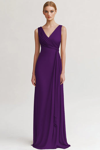 Schwarz V Ausschnitt Sheath Lange Abendkleid mit Rüschen