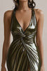 Laden Sie das Bild in den Galerie-Viewer, Olivgrün Metallic Meerjungfrau Lange Abendkleid mit Schlitz