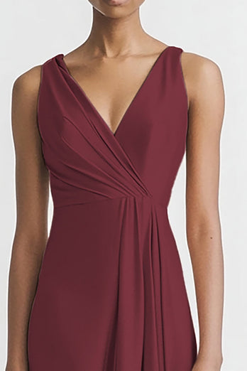 Schwarz Satin A Linie Rüschen V Ausschnitt Lange Abendkleid