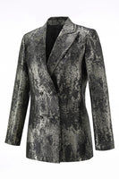 Laden Sie das Bild in den Galerie-Viewer, Schwarz Gold 2 Teilig Festliches Damen Ensemble mit Revers